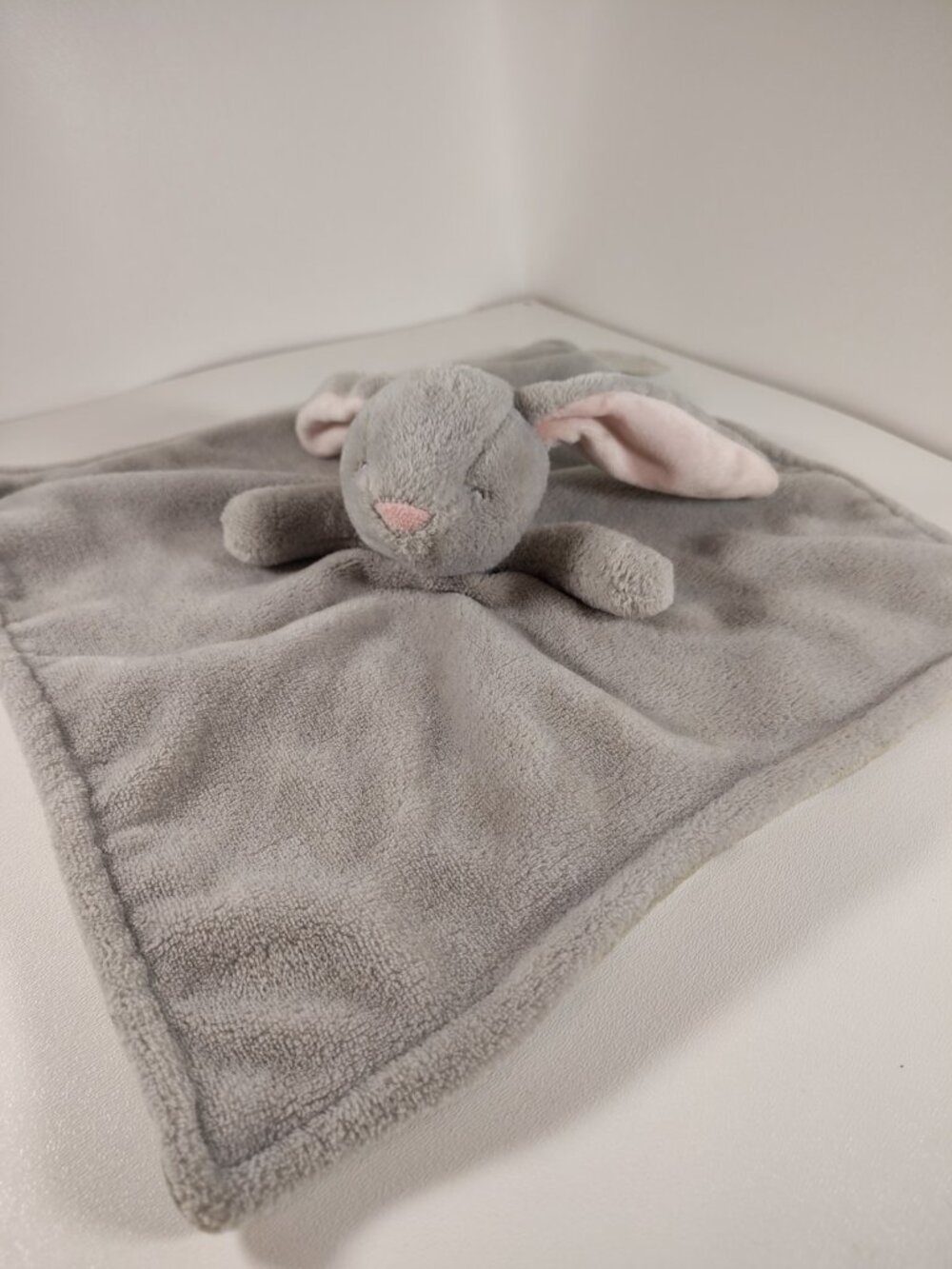 Carters Soft Plush Long Ear Bunny Rabbit Lovey Security Blanket Gray Pink 2020 - Picture 2 of 5